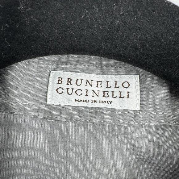 Brunello Cucinelli shirt top womens L L gray button up sparkle trim luxury work - Picture 7 of 8